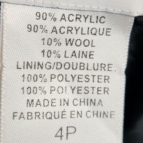 Kate Hill Petite Houndstooth Blue & Black Wool Blend Skirt Size 4P - Picture 6 of 7